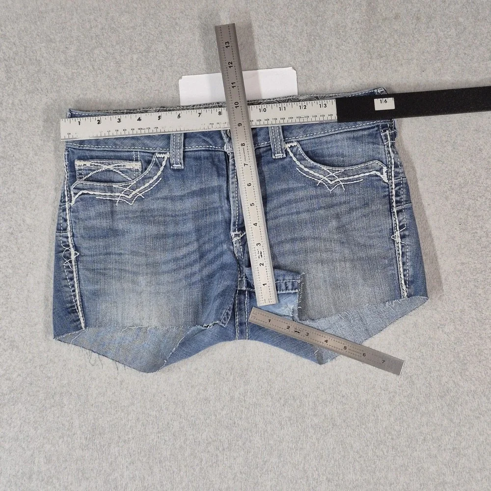 Ariat Women Shorts 30S Blue Real Denim Embroidered Cut Off Western 2.5